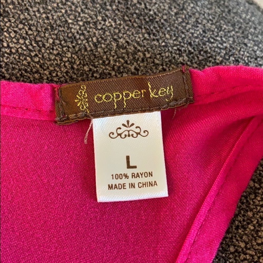 𝅺copper Key Pink Zip Back Racerback Tank Top L - Picture 5 of 6